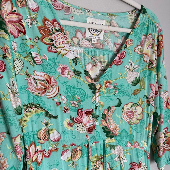 Sunday Mi Amor Anthropology Floral Print Maxi Dress Size S - Picture 6 of 8